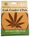Pot Leaf Cork Coasters